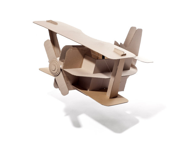 纸板双翼飞机图片下载