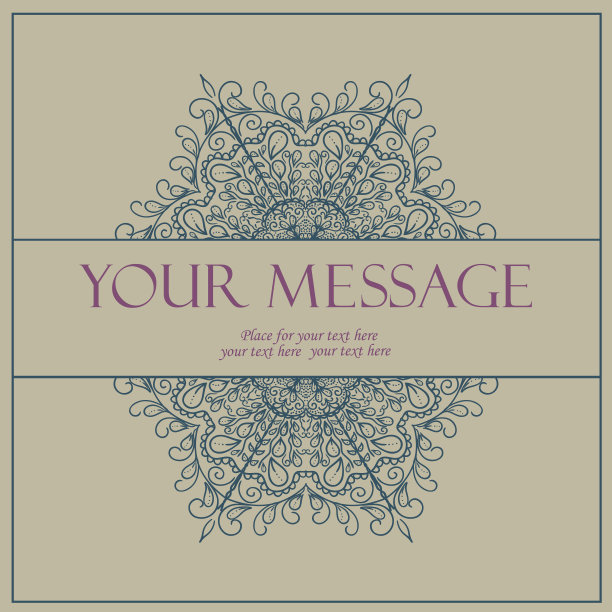 复古的邀请卡与花边装饰。图片下载