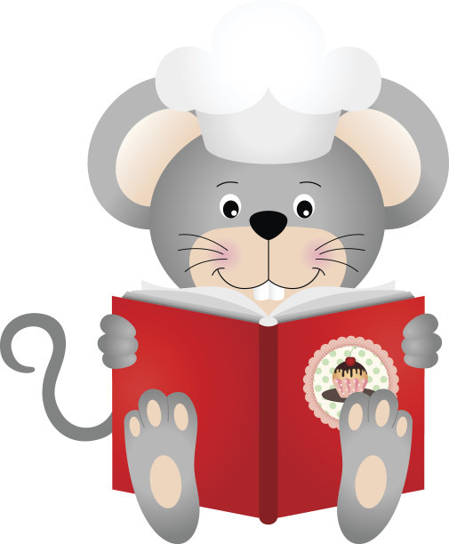 老鼠在看烹饪书图片下载