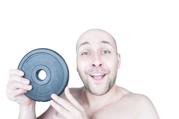 有健身房体重的有趣的家伙图片下载