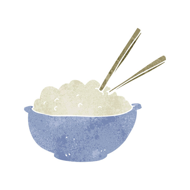 复古卡通碗饭图片下载