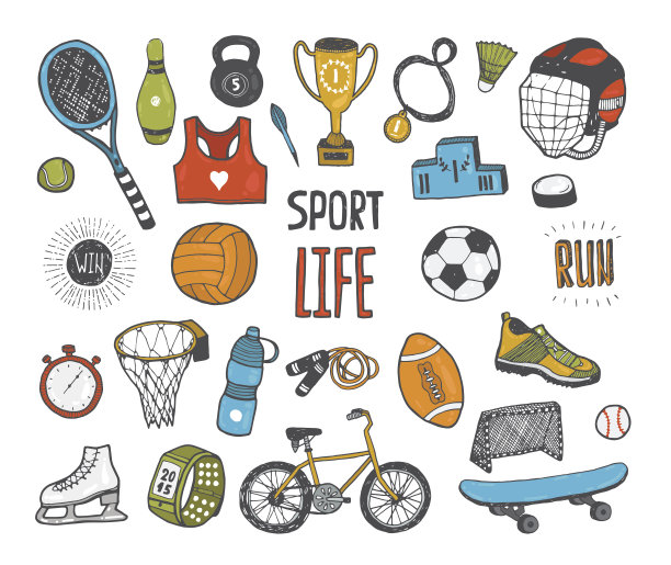 手绘涂鸦运动收藏图片下载