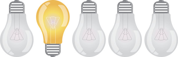 白底上的灯泡图片下载