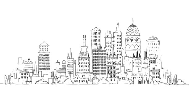 城市插画、素描收藏图片下载