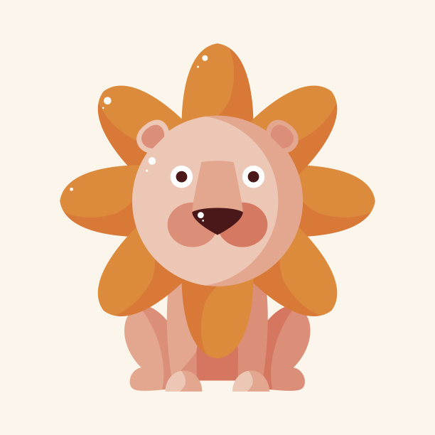 动物狮子卡通主题元素图片下载