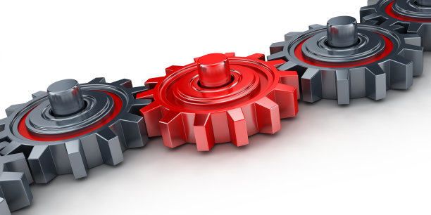 红色齿轮图片下载