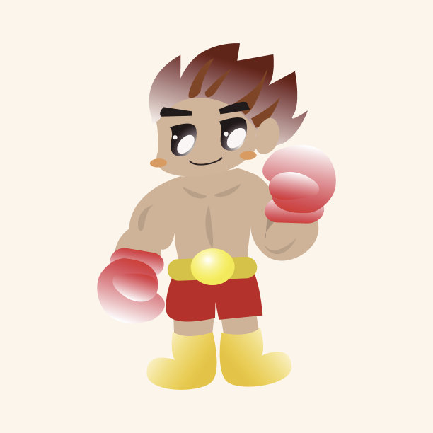 拳师主题元素向量，eps图片下载