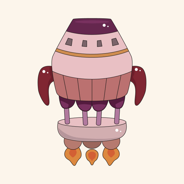 飞船主题元素向量，eps图片下载