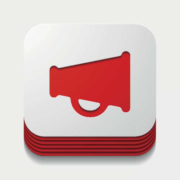 方形按钮:扩音器图片下载