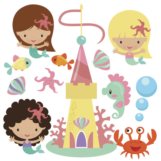 美人鱼矢量图素材图片