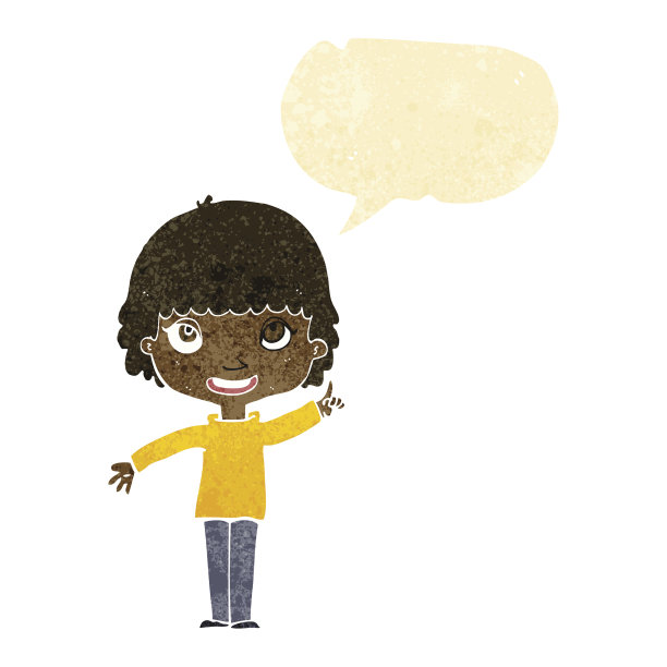 卡通女人用思想和言语泡泡图片下载