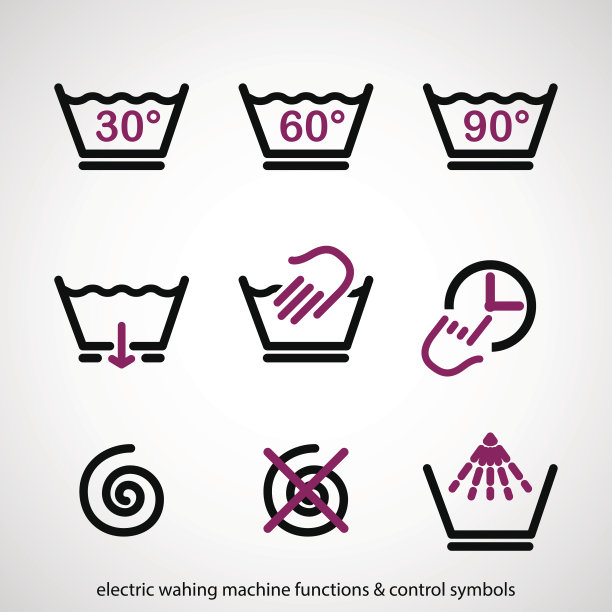电动洗衣机功能及控制符号图片下载