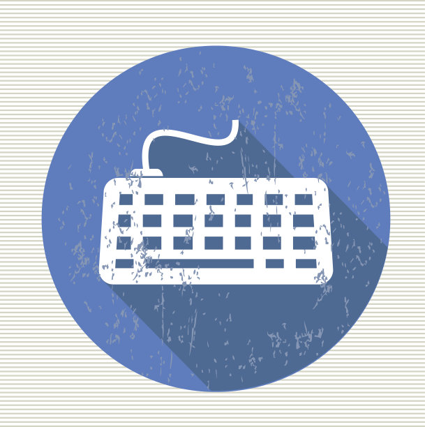 键盘上的蓝色按钮，垃圾摇滚向量图片下载