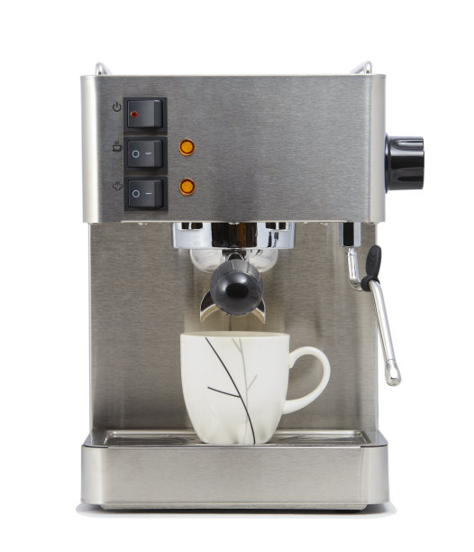 正面的咖啡机与杯子图片下载