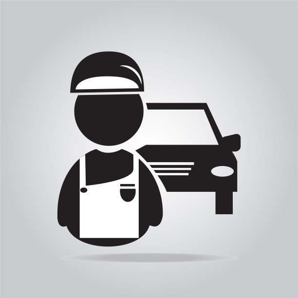 汽车服务，技工图标插图图片下载