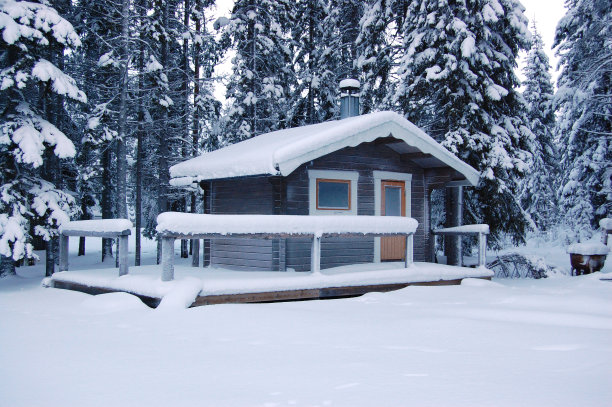 冬天的小屋图片下载