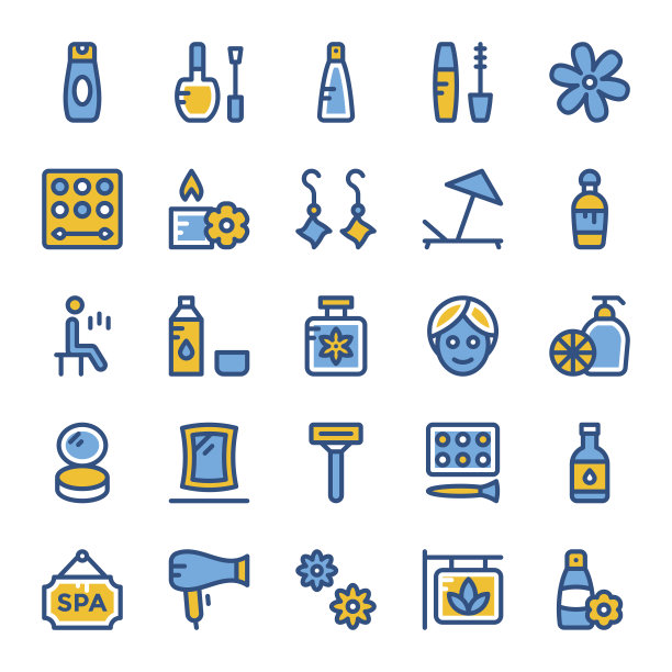 美容和水疗矢量图标3图片下载