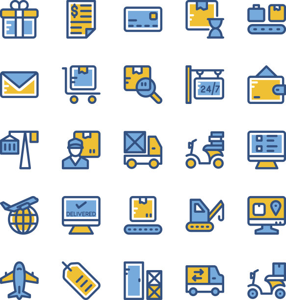 全球物流矢量图标图片下载