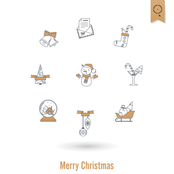 圣诞节和冬季图标收藏图片下载