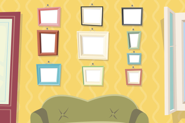 复古卡通照片图画绘画画框模板图标集图片下载