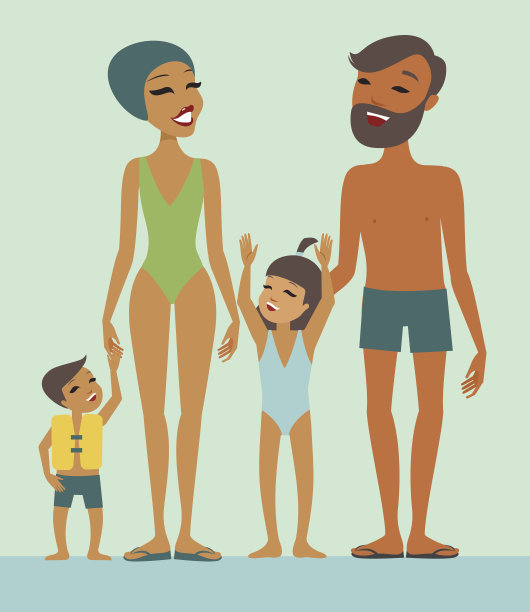 家庭在游泳池图片下载