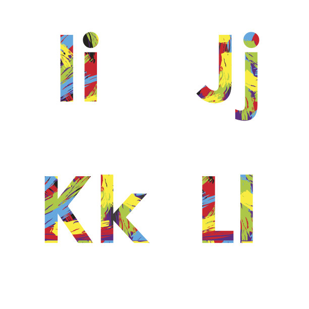 一组彩色字母在抽象的背景图片下载