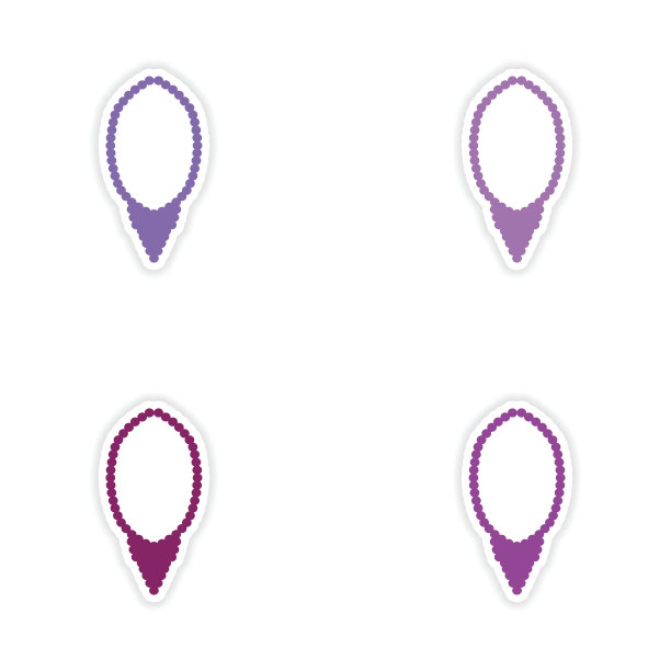 在纸项链上装配逼真的贴纸设计图片下载