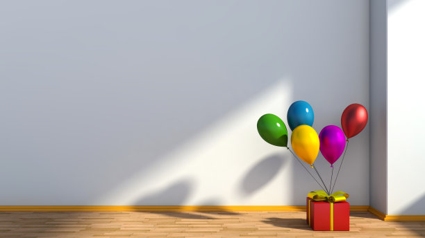 新公寓。里面空着礼物和球图片下载