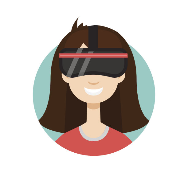 虚拟现实头盔的女孩图片下载