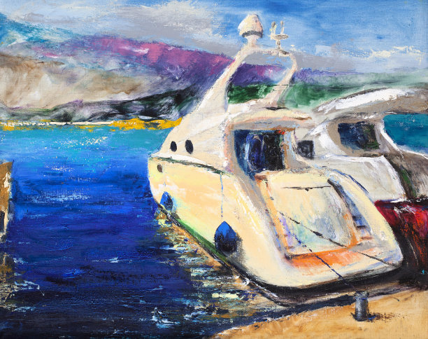 码头有船、码头、豪华游艇图片下载