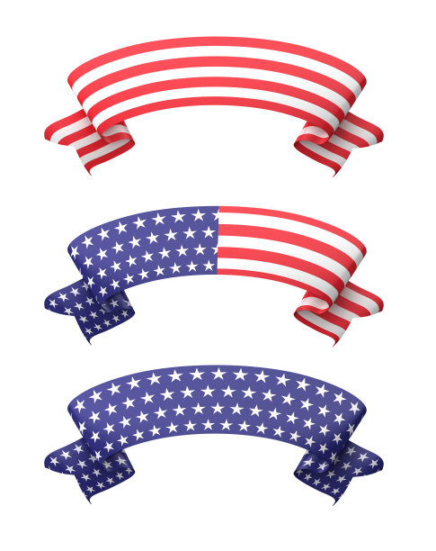星条旗彩带套装。图片下载