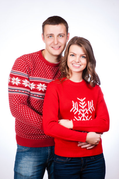 明亮的照片家庭夫妇在冬天的衣服图片下载