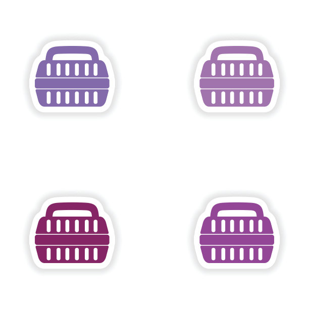 装配逼真的贴纸设计在纸制运输容器上图片下载