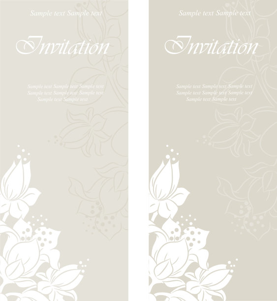 邀请复古花卡图片下载