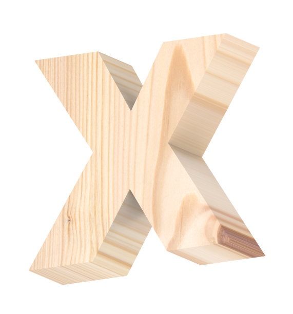 一个字母从松木字母表集孤立在白色。图片下载