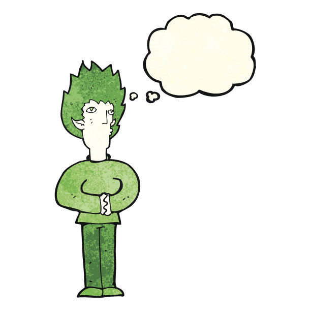 卡通吸血鬼男人与思想泡泡图片下载