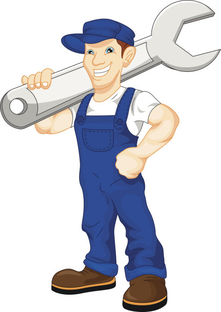 技工拿着一个大扳手图片下载