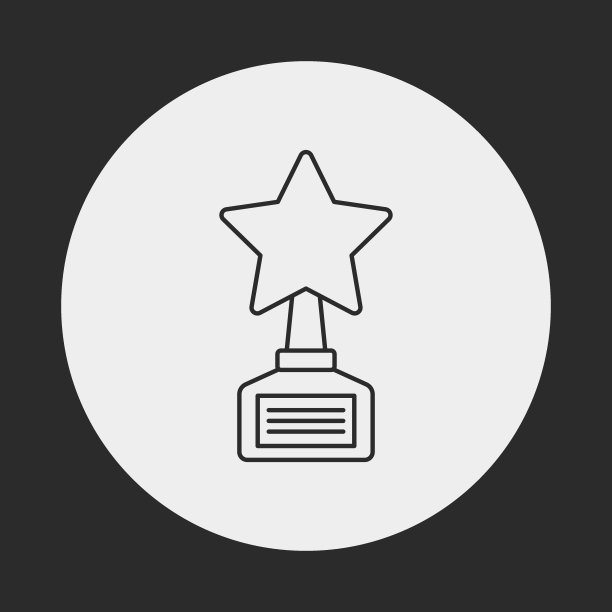 电影奖章线图标图片下载