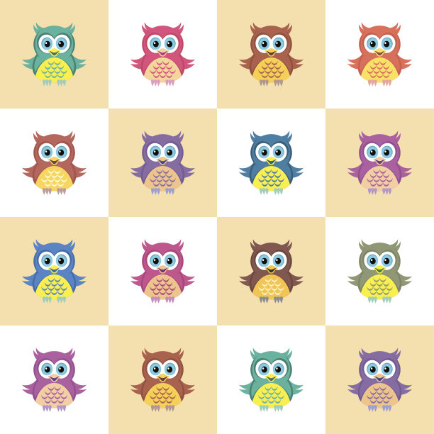 猫头鹰无缝图案图片下载