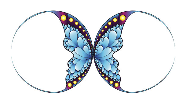 蝴蝶有两张脸的剪影。图片下载