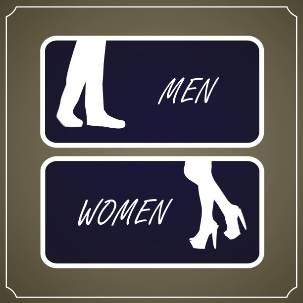 厕所标志，矢量图图片下载