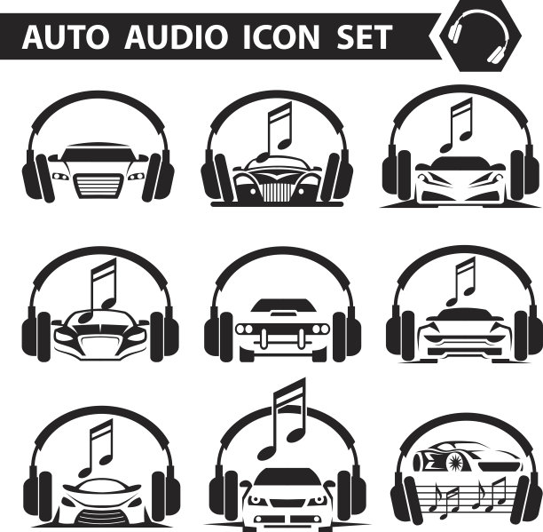 汽车收音机图标集图片下载