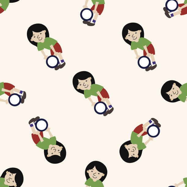 健身教练，卡通无缝图案背景图片下载