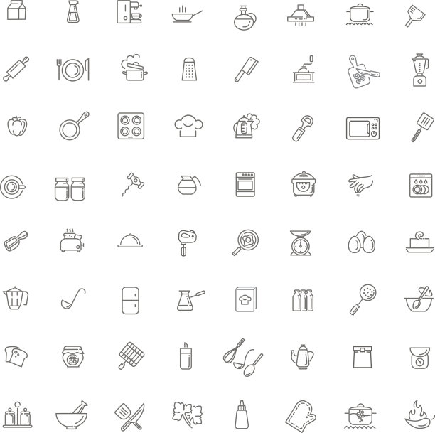 图标收藏-厨房工具和用具图片下载