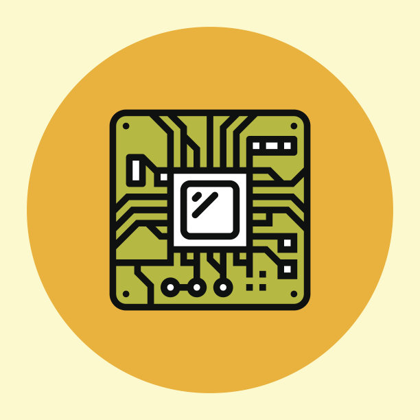 细线图标。处理器。图片下载