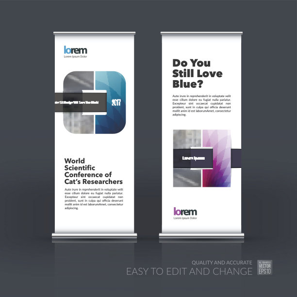 向量集现代卷旗架设计与图片下载