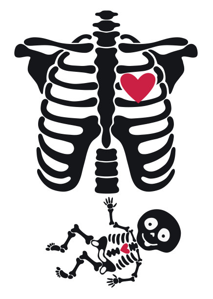 怀孕了。有趣的骷髅妈妈和宝宝图片下载