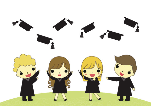 毕业快乐的情绪与帽子隔离图片下载