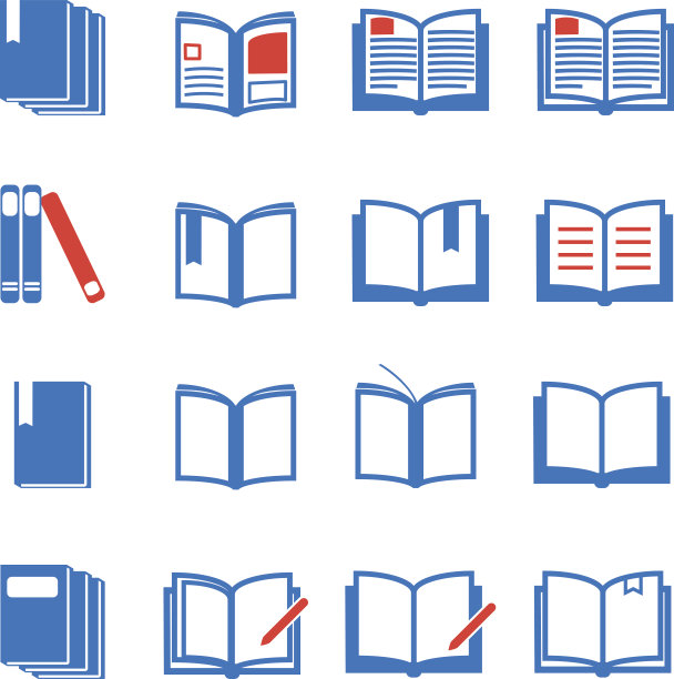 书籍图标矢量插图图片下载