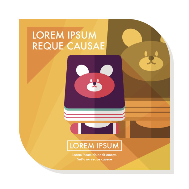 蜡笔绘图和书平图标与长阴影，eps10图片下载